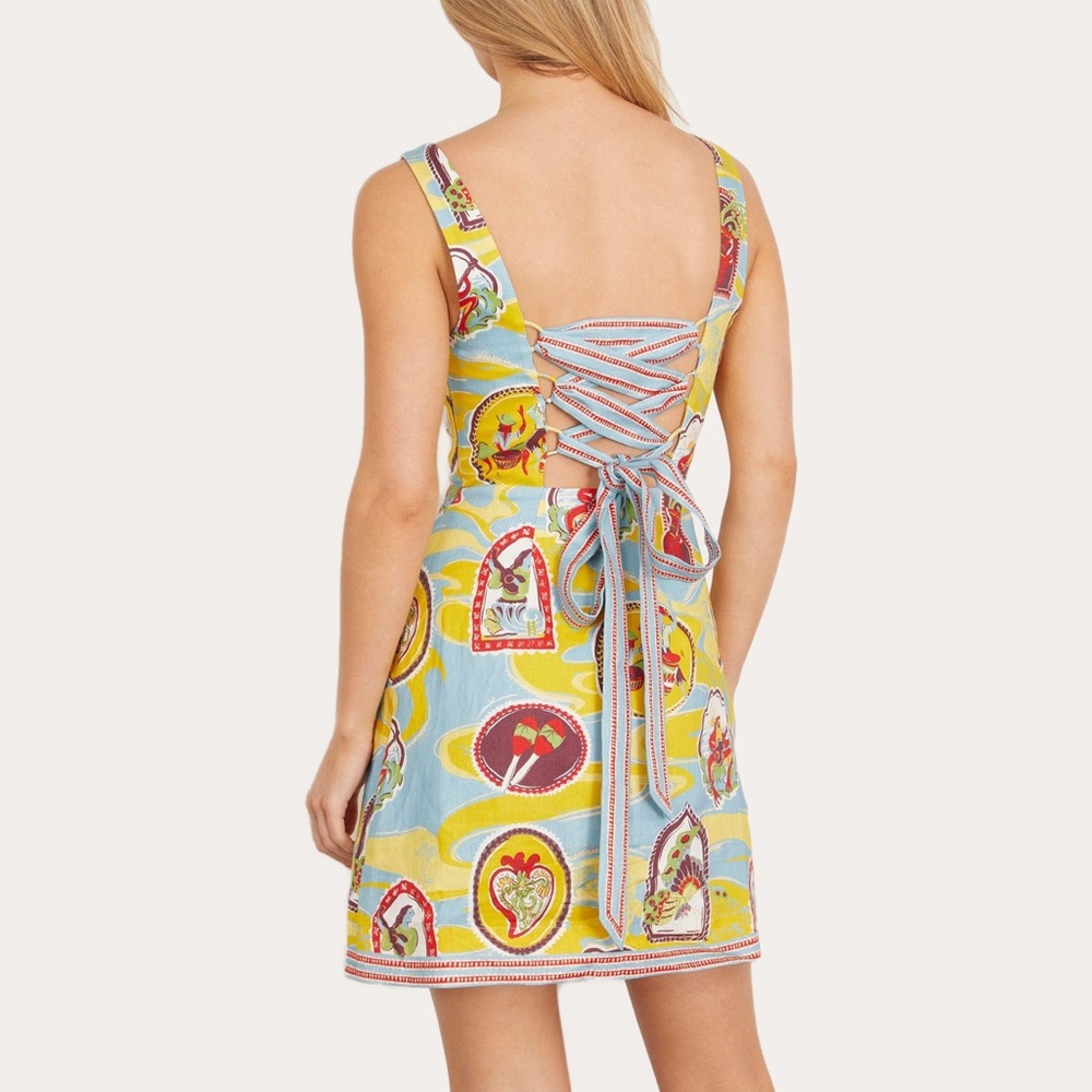 ALEMAIS Emilio Mini Dress in Multi Au6 - Picture 3 of 5